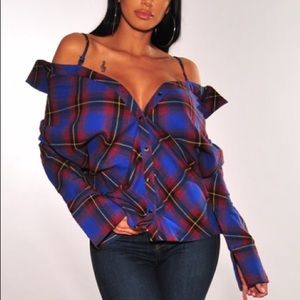 Royal Blue Off Shoulder Top 💙